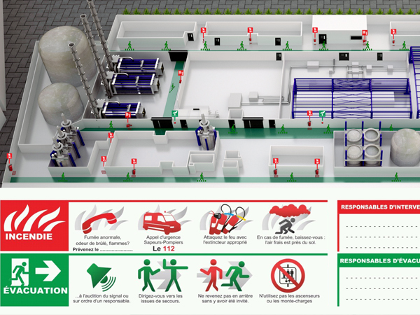 plan d'evacuation 3D